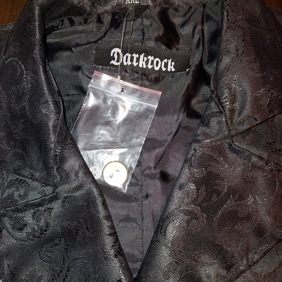 Elegant Black Brocade Men's Vest - Picture 3 of 4